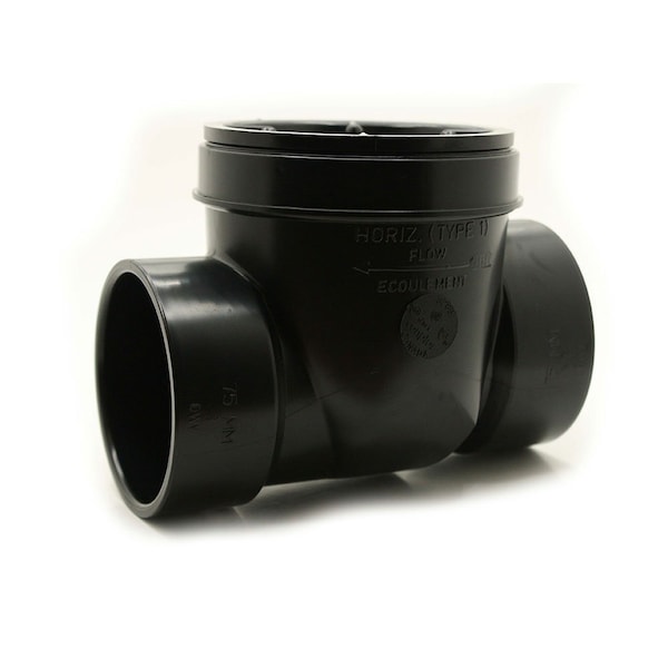 Thrifco Plumbing 4 Inch ABS Backwater Valve with DWV Hubs 6415309 - main